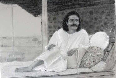 drawing of Meher Baba by Tricia Migdoll 'Baba In Meherabad'