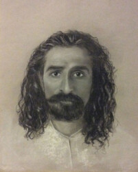 drawing of Meher Baba by Tricia Migdoll 'Ancient One'