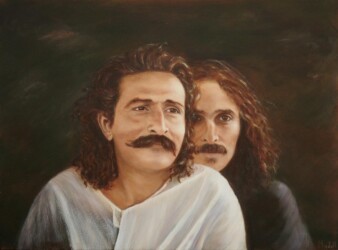 painting of Meher Baba by Tricia Migdoll 'Master and Disciple'